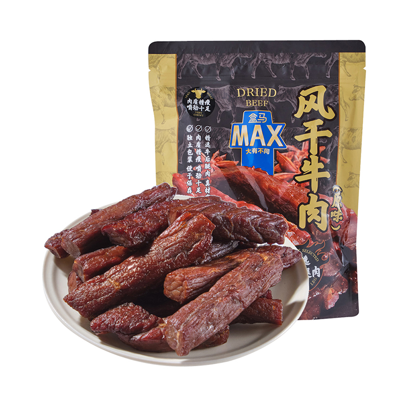 盒马MAX内蒙古风干牛肉原味400g手撕牛肉干休闲小吃零食特产 零食/坚果/特产 牛肉类 原图主图