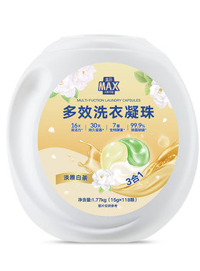 盒马MAX 多效洗衣凝珠淡雅白茶 15g*118颗