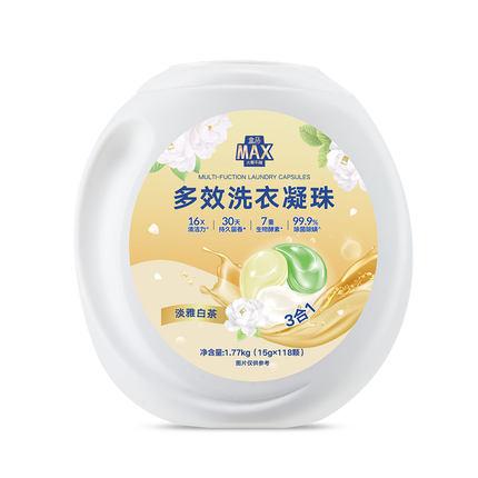 盒马MAX 多效洗衣凝珠淡雅白茶 15g*118颗