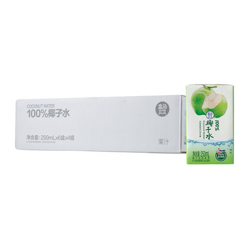 盒马 100%椰子水 250ml*24盒富含电解质NFC椰汁饮料整箱装