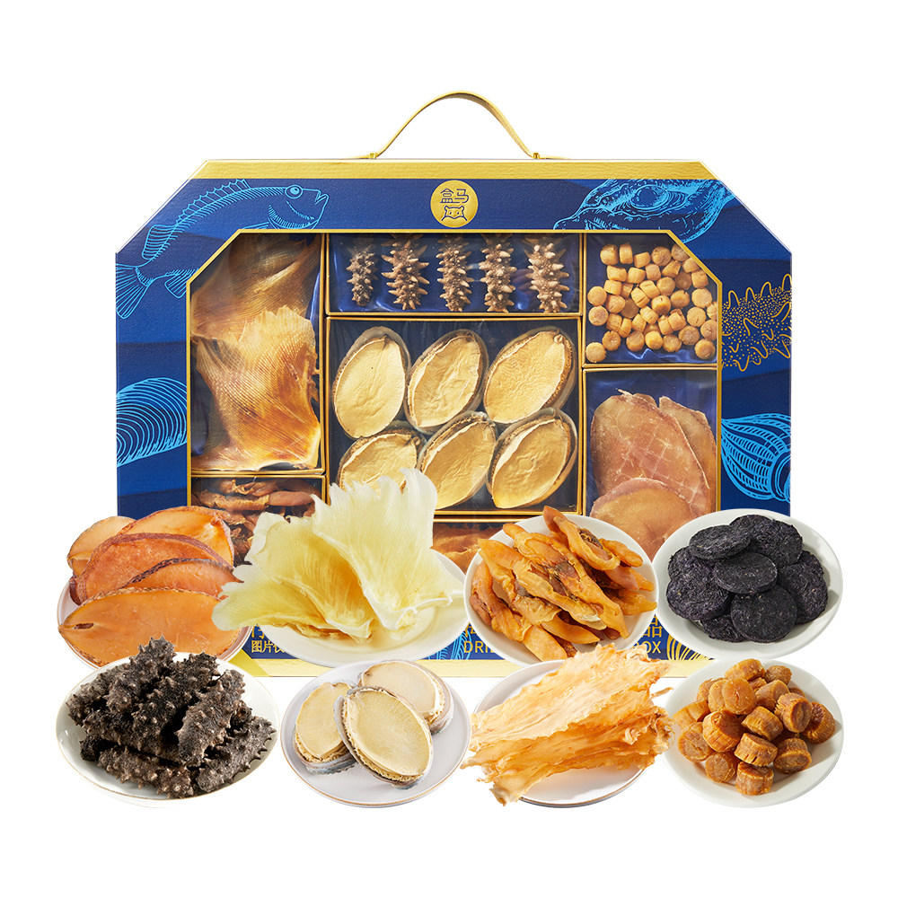 盒马 海宴臻味 鲍参御品海产礼盒 755g海参干鲍鱼鱼胶鳐鱼翅干贝