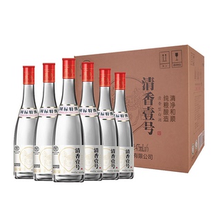 口粮酒整箱装 盒马 6瓶纯粮食白酒红盖款 475ml 清香壹号白酒42度