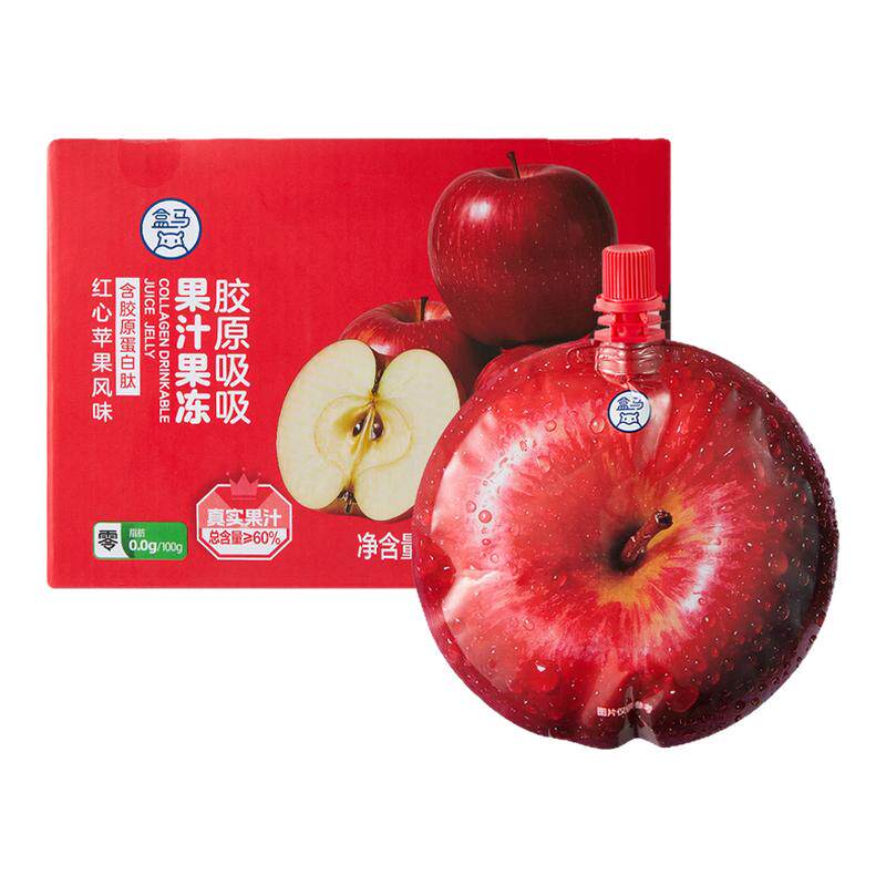 盒马 胶原吸吸果汁果冻(红心苹果味) 150g*10袋图片