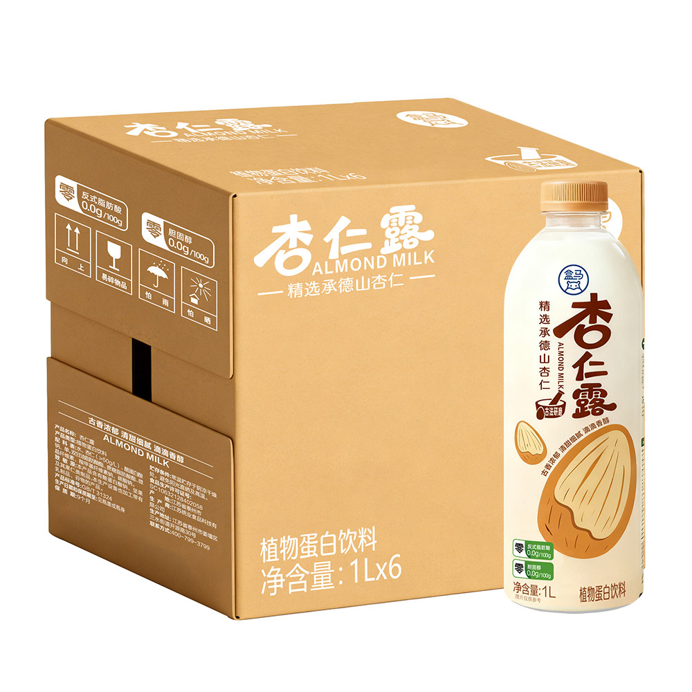 盒马 杏仁露(无糖) 1L*6瓶