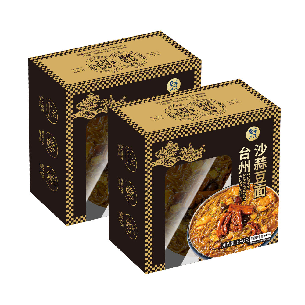 盒马 台州沙蒜豆面  680g*2盒