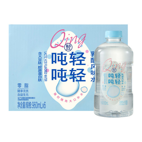 盒马 吨吨轻轻乳酸风味水 960ml*6瓶