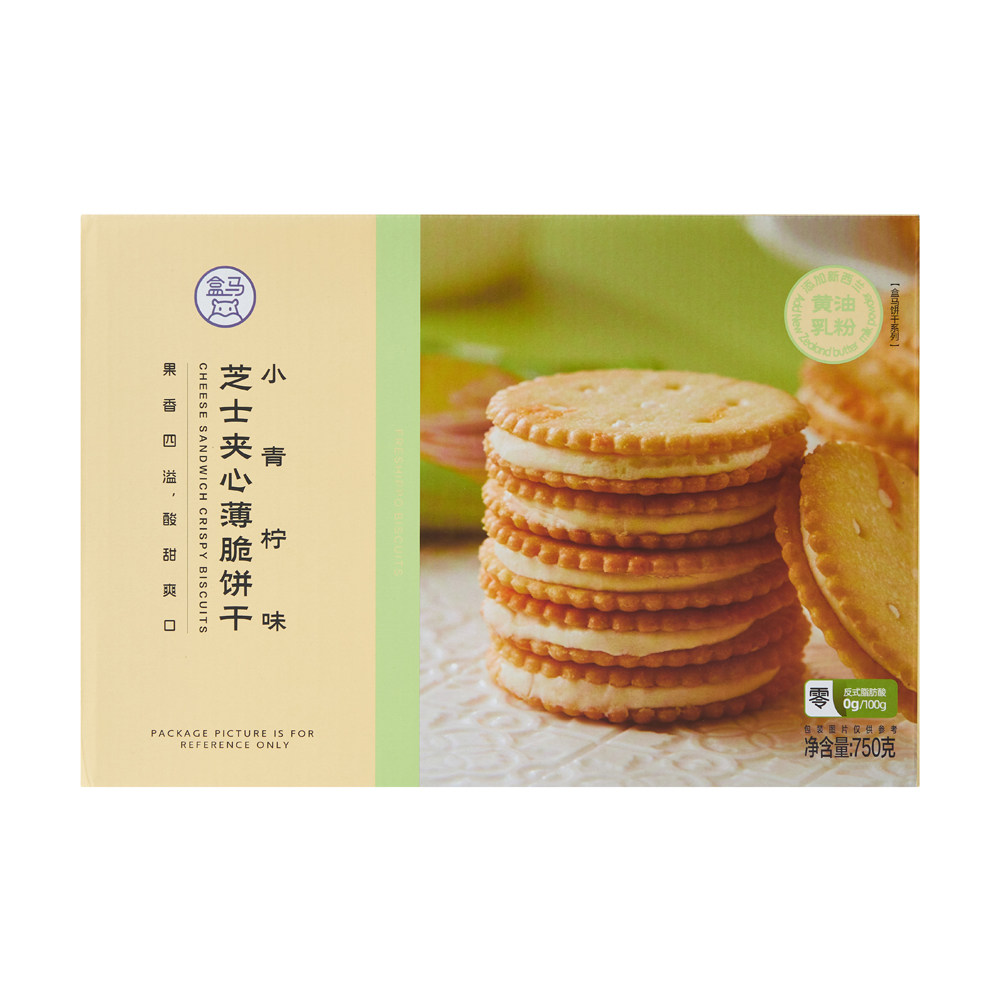 盒马 小青柠味芝士夹心薄脆饼干 750g,零食/坚果/特产,夹心饼干,淘宝优惠券,粉丝福利购,淘宝优惠卷