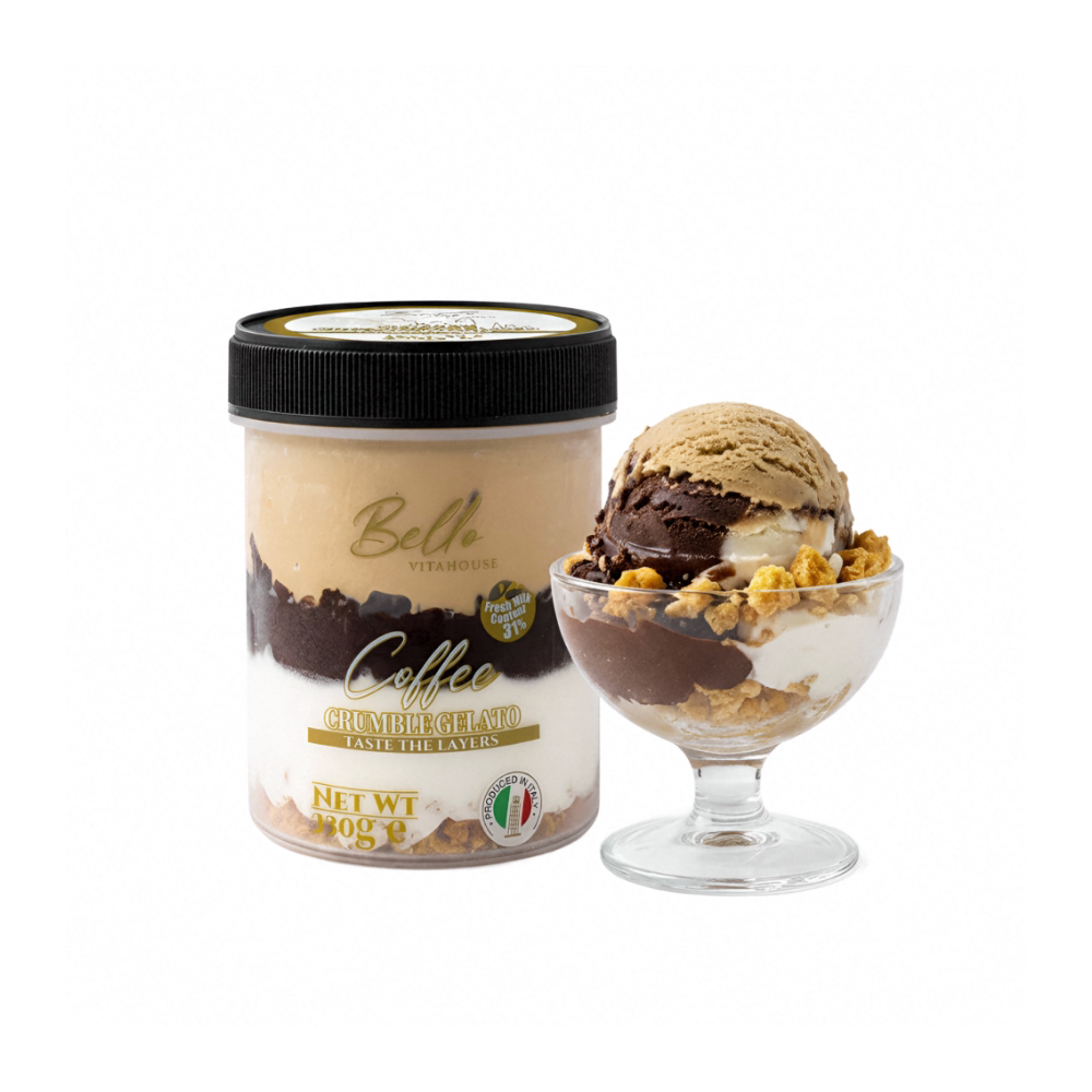 盒马 Bello VITAHOUSE 咖啡可可巧脆鲜奶雪糕桶 330g 意大利进口图片