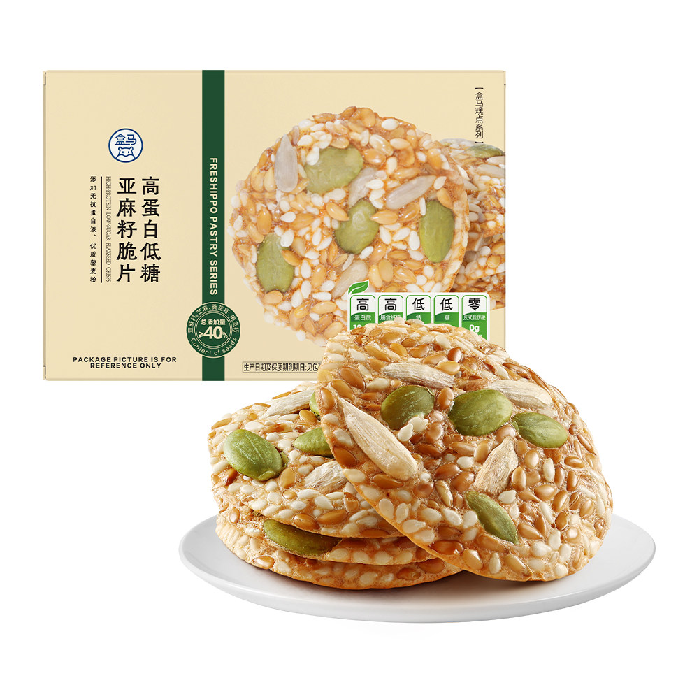盒马 高蛋白低糖亚麻籽脆片 140g