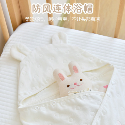 新生婴儿浴巾纯棉六层纱布宝宝带帽斗篷儿童洗澡巾春夏秋冬包巾被