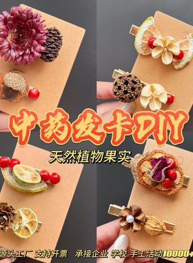 中药果实发卡diy材料包森系植物果实发卡diy中药手工饰品植物团建