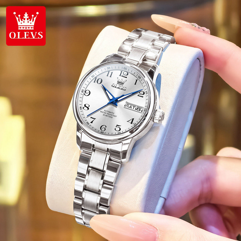 手表女款机械表全自动简约双日历