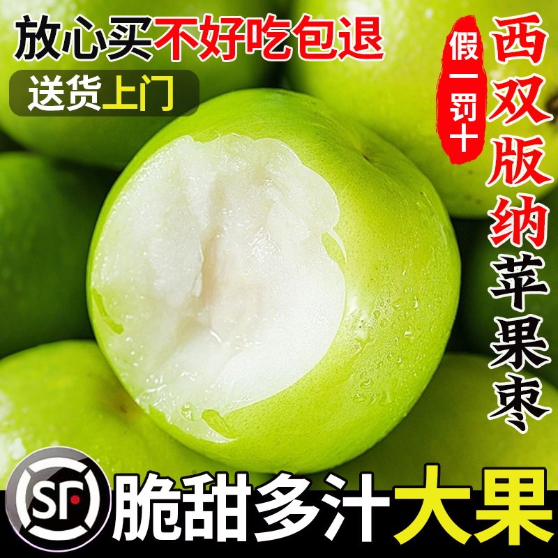 正宗云南西双版纳苹果枣新鲜现摘9斤青蜜牛奶枣脆甜当季水果包邮