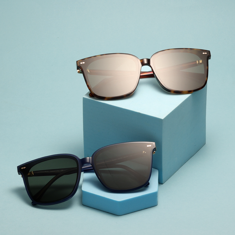 爱与光通用复古方框高韧度板材耐磨镜片偏光飞行员太阳镜驾AL024