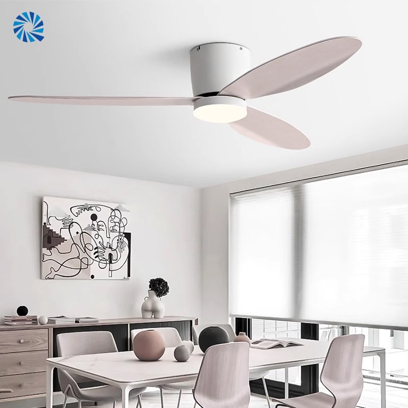 北欧吸顶风扇灯客厅餐厅卧室家用白色简约静音吊扇吊灯一体商用