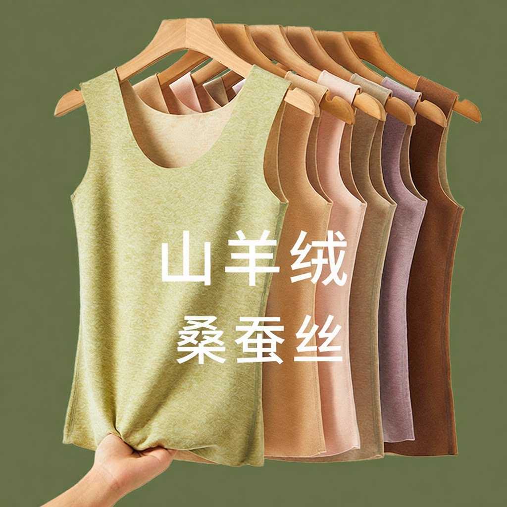 冬季羊绒蚕丝加绒加厚无痕保暖女