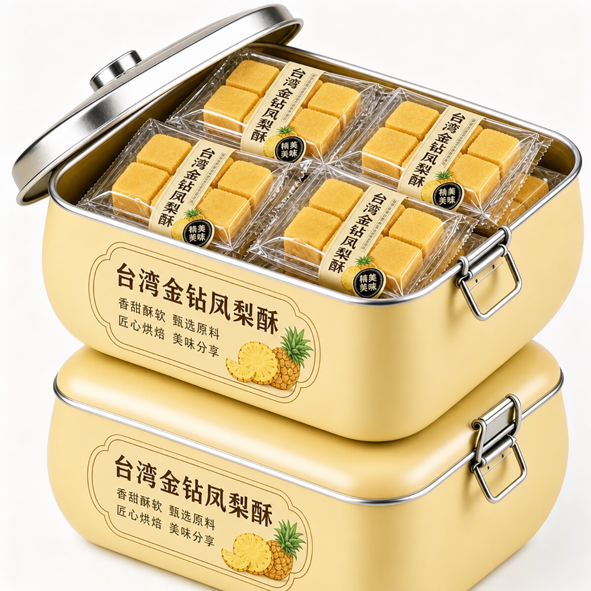 正宗微热山丘凤梨酥早餐代餐台湾原装进口铁盒子凤梨酥官方旗舰店