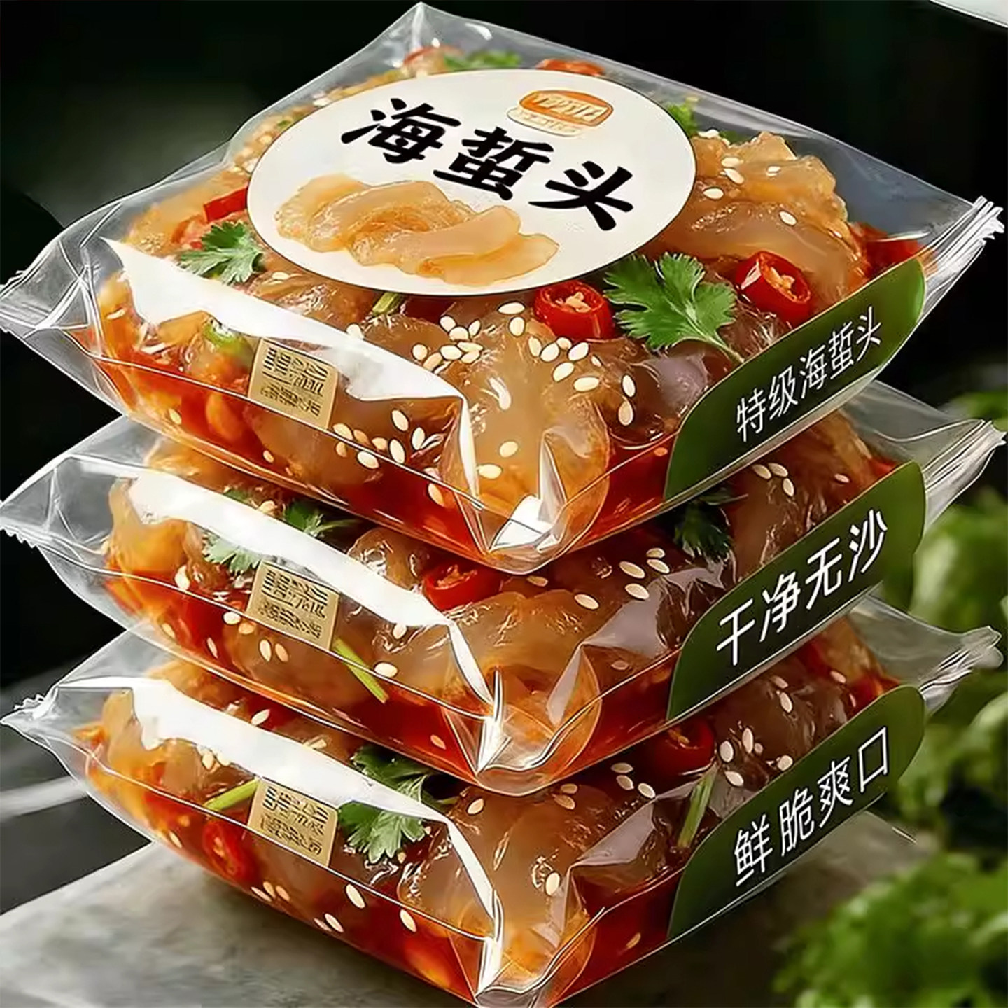 【天猫甄选】特级海蜇头即食凉拌官方旗舰店菜精品野生年货下酒菜