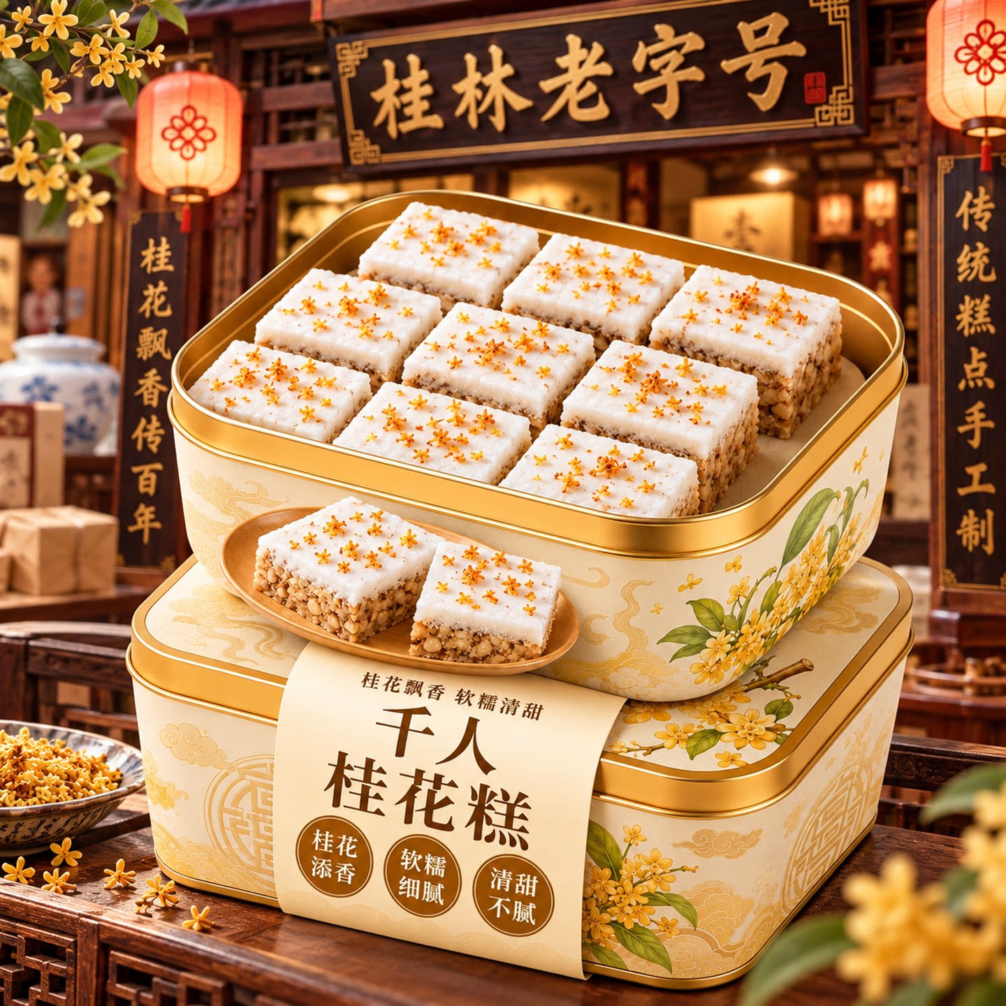正宗广西桂林特产桂花糕传统糕点正宗传统桂林桂花糕点官方旗舰店