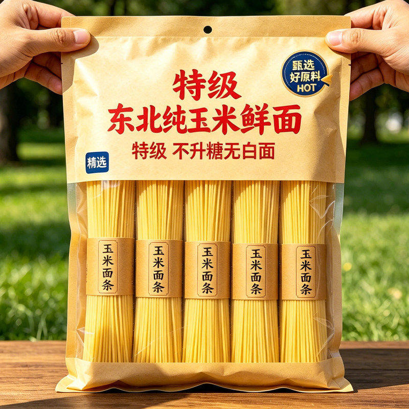 正宗东北玉米面条正品旗舰店无添加无脂肪糖尿人专用粗粮孕妇专用