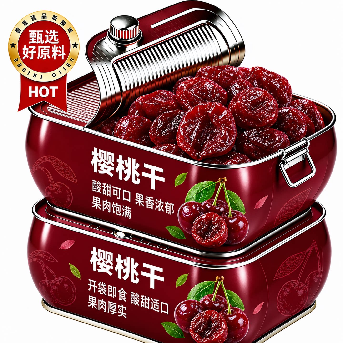 天猫甄选酸甜樱桃干车厘子干果脯蜜饯水果凉果办公零食烘焙原材料