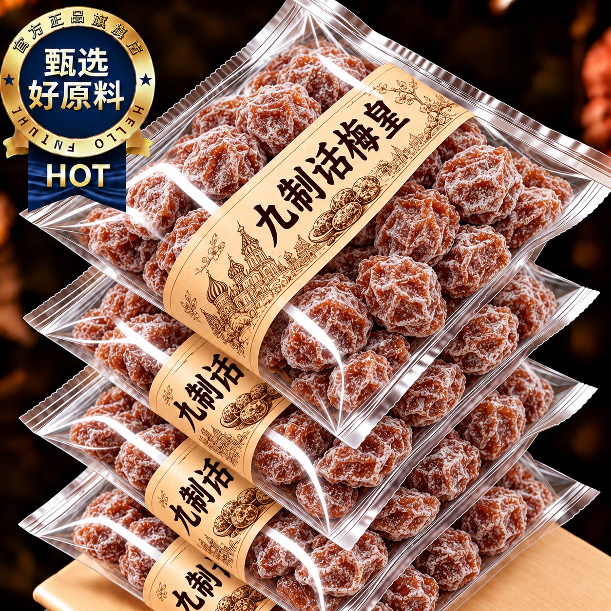 特级九制话梅皇!正品官方旗舰店梅子零食咸甜果脯休闲梅干可泡水