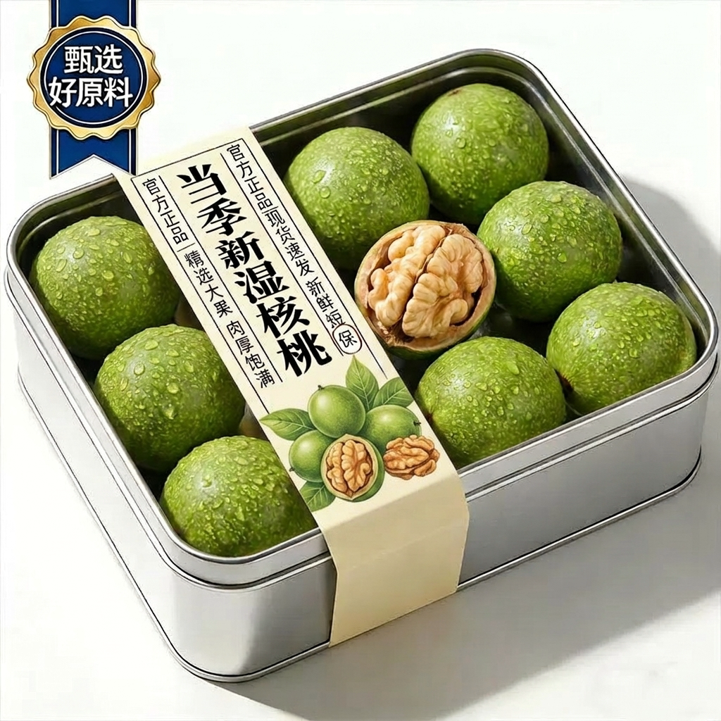 云南2026年新鲜湿核桃去青皮新货老树野生薄皮生核桃孕妇专用原味