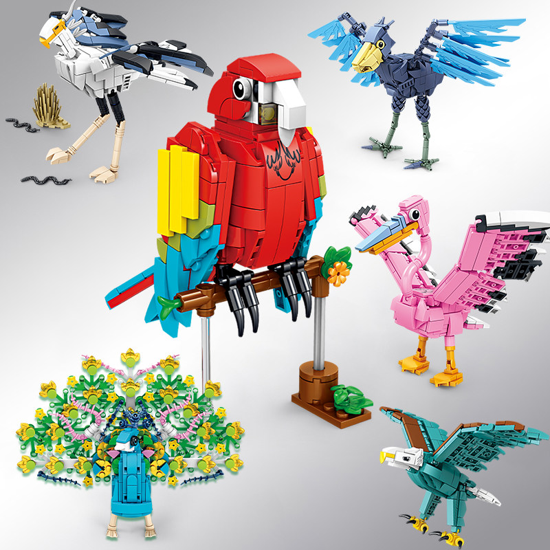 动物拼装积木模型玩具