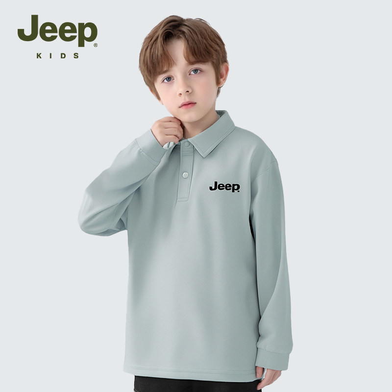 Jeep吉普童装男童长袖POLO衫