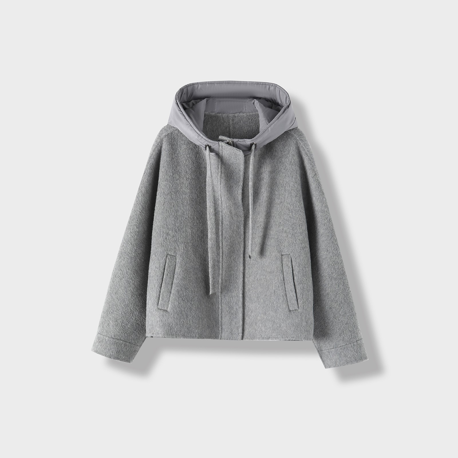 【潇潇】短款连帽毛呢大衣外套H55659-MM 衣长59