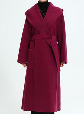 【WZF】秋冬新款大翻领连帽双面呢外套FZ317-5RM