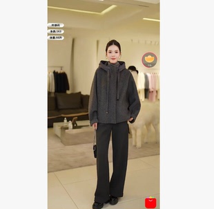 连帽毛呢大衣外套H55659 短款 邢康莉甄选