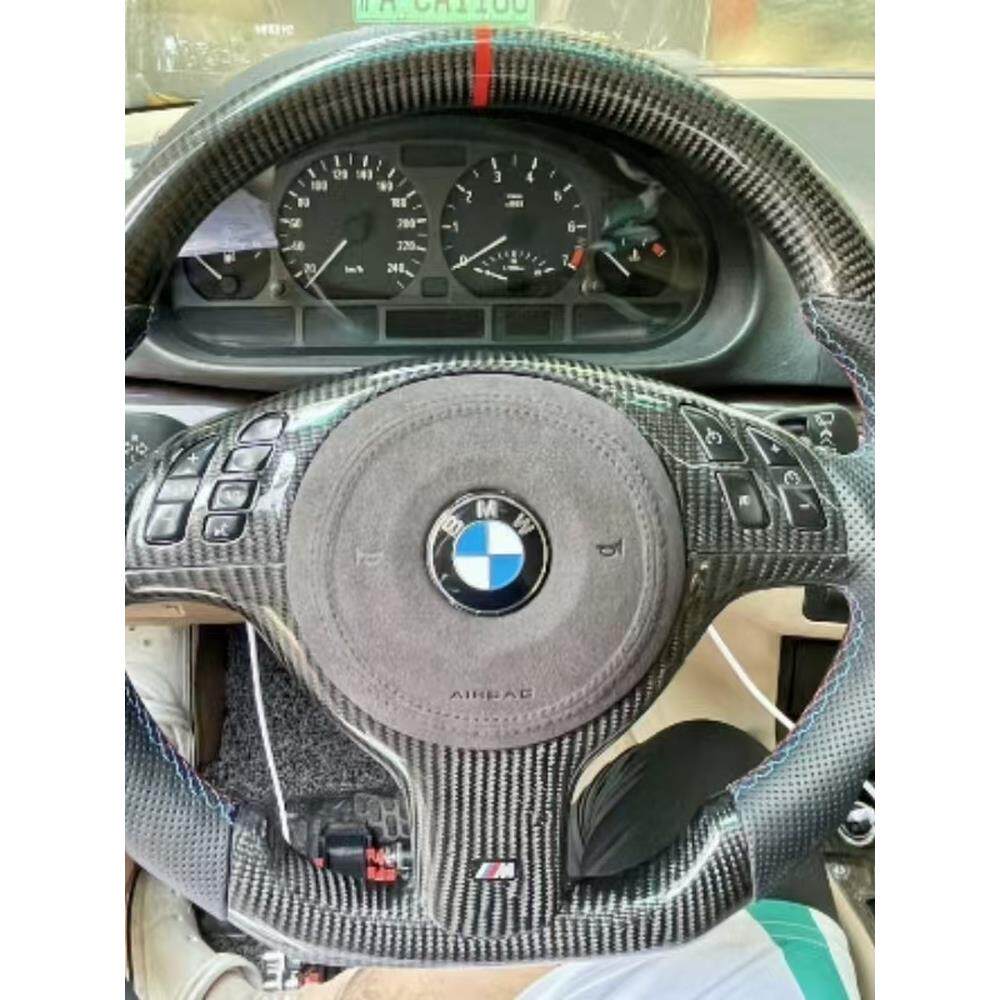 适用于BMW宝马E46E39M3 330i325i运动平底碳钎维方向盘