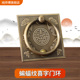 中式 彷古大门拉手覆古家具拉环纯黄铜老式 雕花圆环把手全铜门环