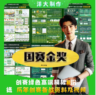 6套 绿色PPT模板 职规赛 互联网加 挑战杯 设计美化排版精美