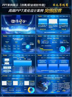 2025蓝色互联网+挑战杯PPT模板全套原创设计案例可美化代制作素材