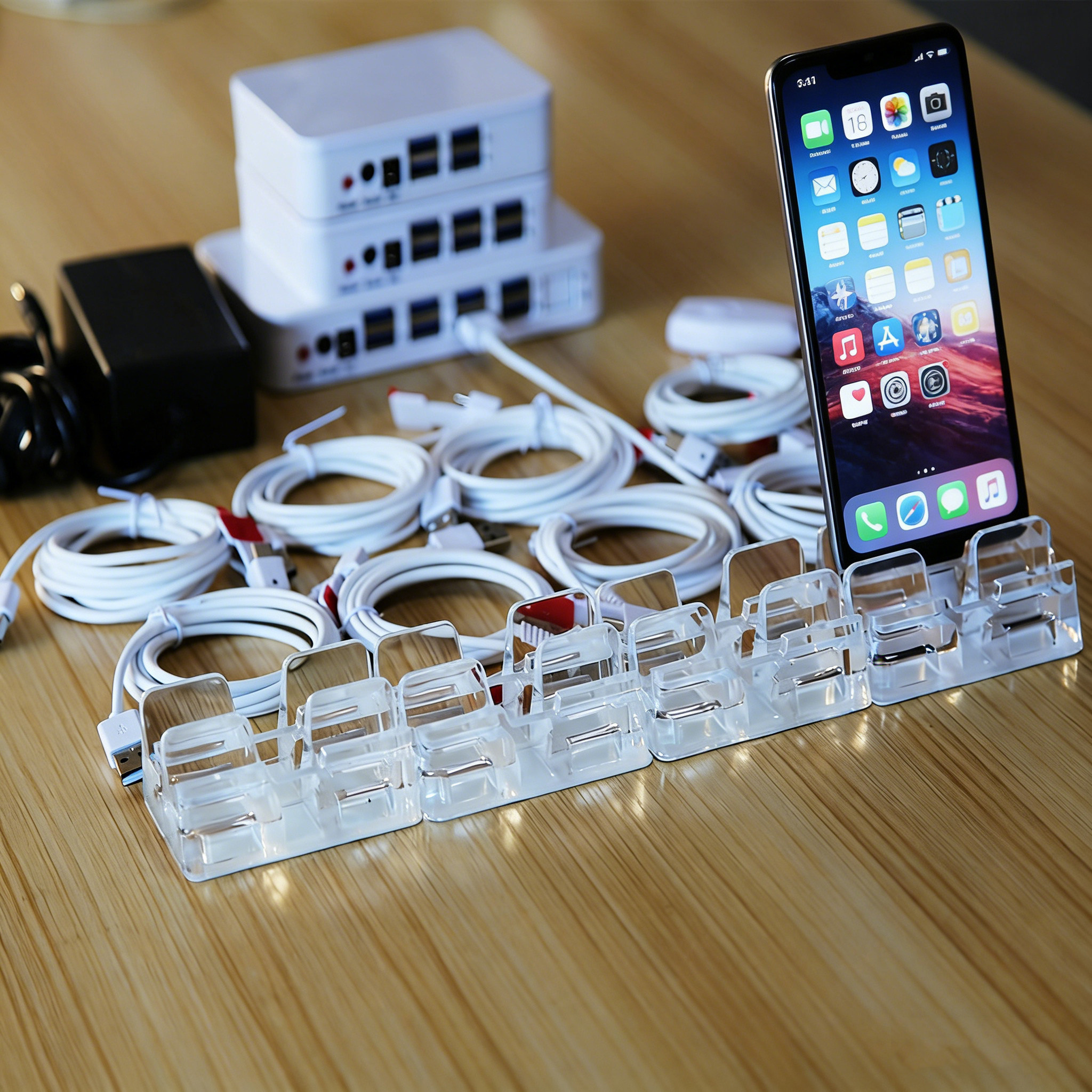 桌面手机防盗器展示架适用于华为体验柜台苹果充电架托报警器