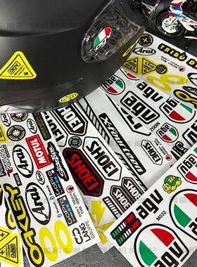 摩托车头盔贴纸AGV反光贴花SHOEI镜片贴画Aiar版画HJC装饰贴拉花