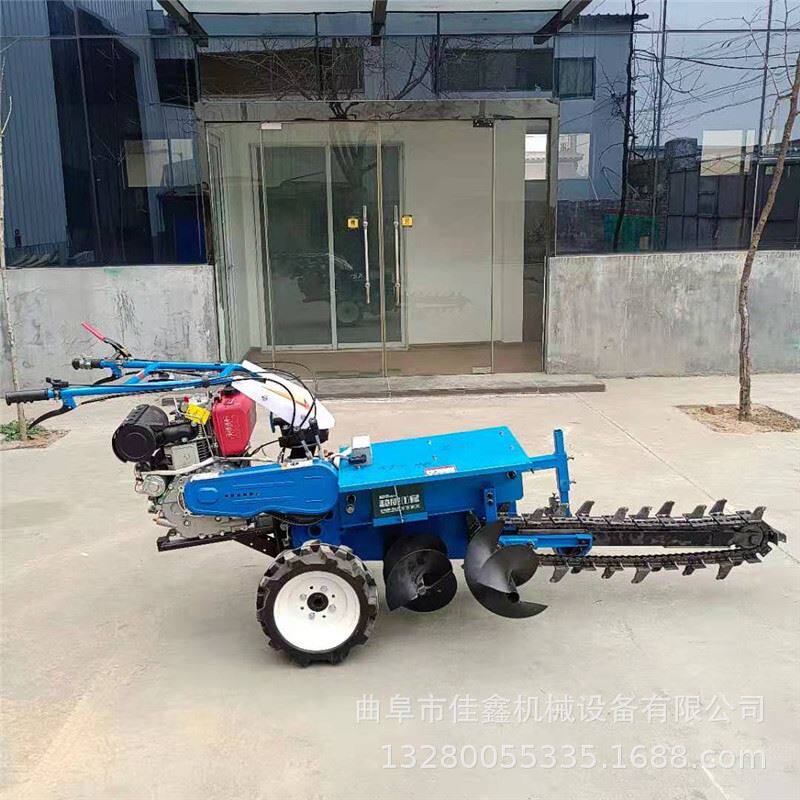 柴油链条自走式开沟机 农用工程挖沟机 手推柴油192开沟机价格