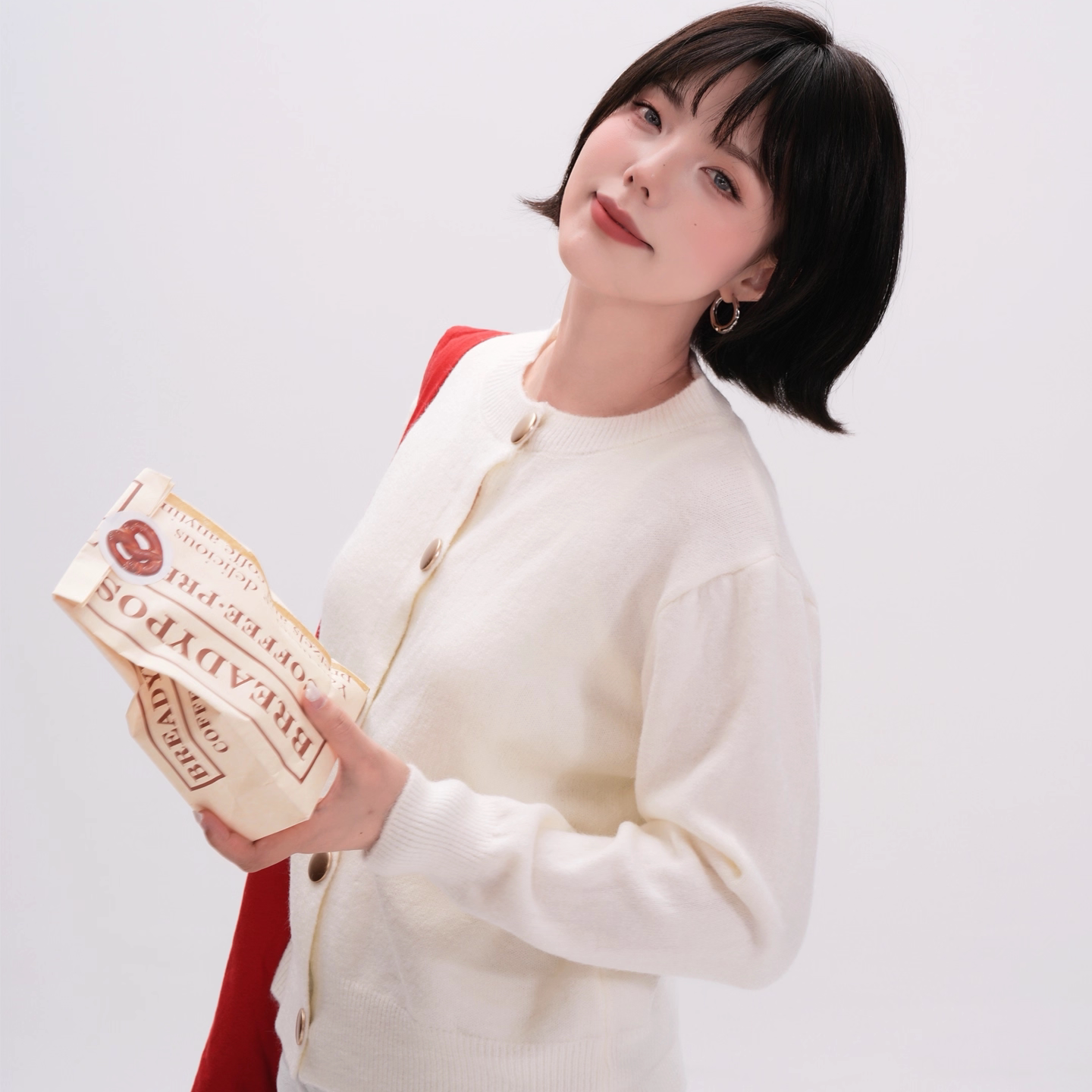 纯色圆领针织开衫女秋韩版宽松