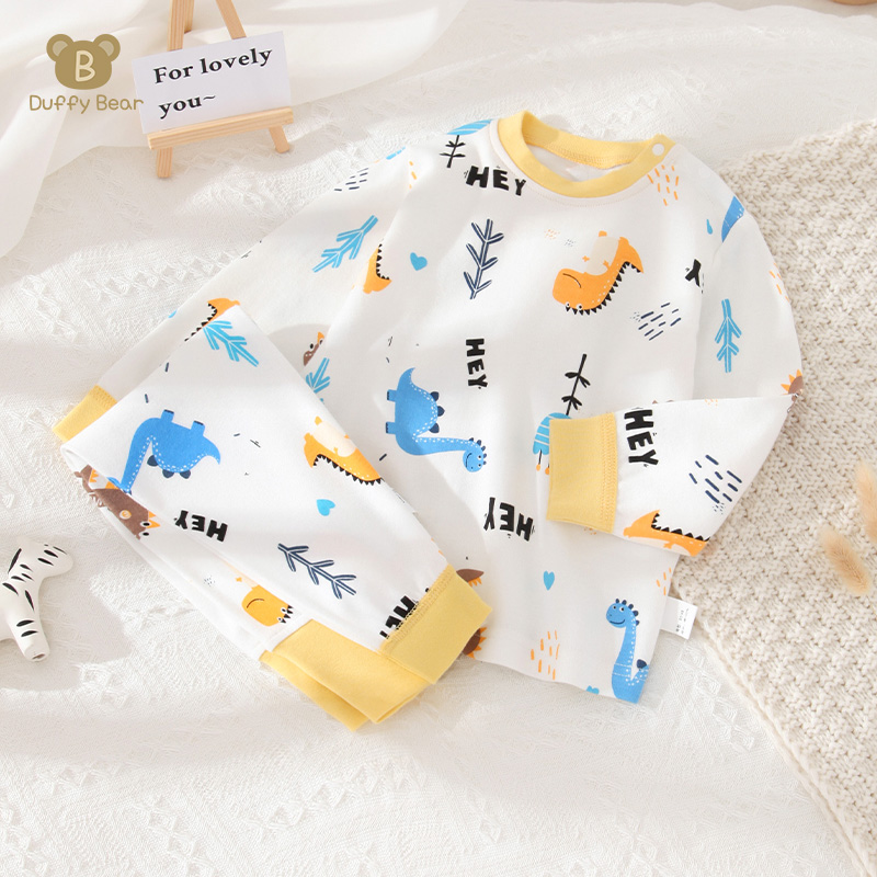 宝宝秋衣秋裤套装春秋高腰护肚纯棉儿童内衣全棉男童睡衣女童衣服