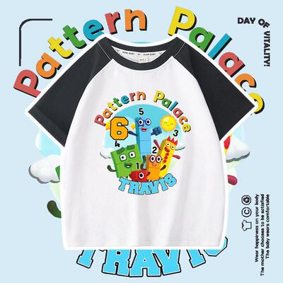 Number Blocks数字积木衣服男女童短袖t恤夏季儿童插肩卡通打底衫