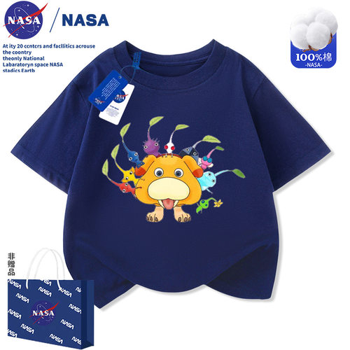 皮克敏纯棉T恤PIKMIN4衣服儿童短袖2026新款夏装女童半袖卡通上衣