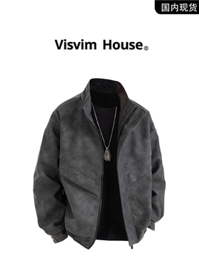 【品牌现货撤柜】VISVIM BESSEL秋冬新款加厚立领皮夹克外套男士