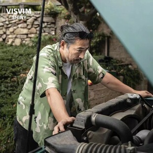 VISVIM SHINY 日潮中村仙鹤衬衫 夏威夷短袖衬衣户外休闲短袖衬衣