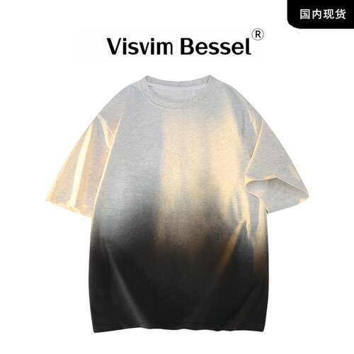 【品牌现货撤柜】VISVIM SHINY夏季新款渐变宽松情侣短袖T恤男士