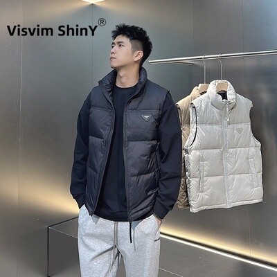 visvim90白鸭绒立领羽绒马甲男