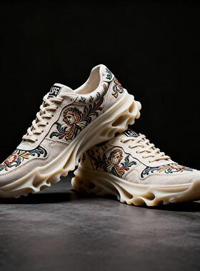 LSFG 秋季新款时尚百搭休闲特色绣花运动鞋