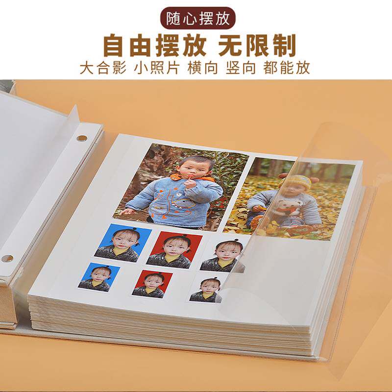绒布面卡通小女孩diy覆膜粘贴式相册1-8寸照片通用