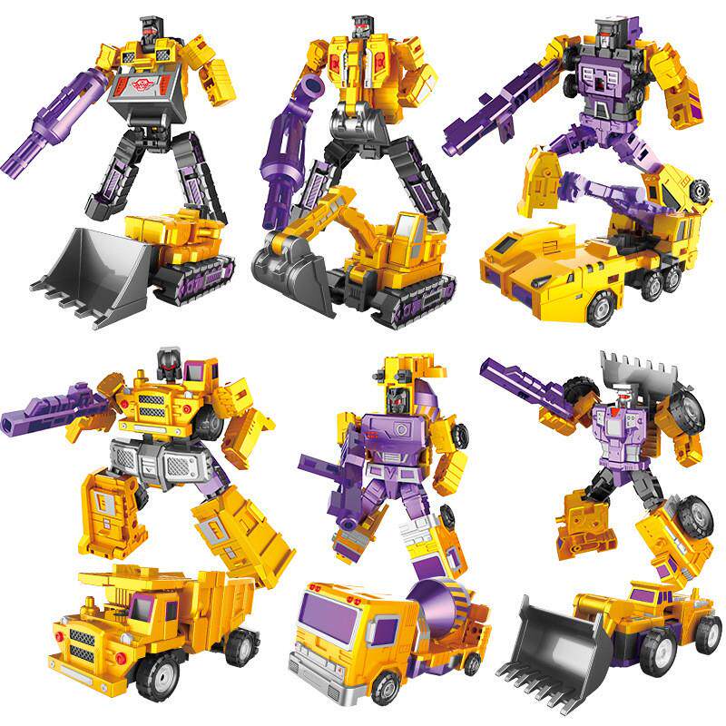 粤星变形玩具星变战神六合体套装益智机器人大力金刚神工程车变形